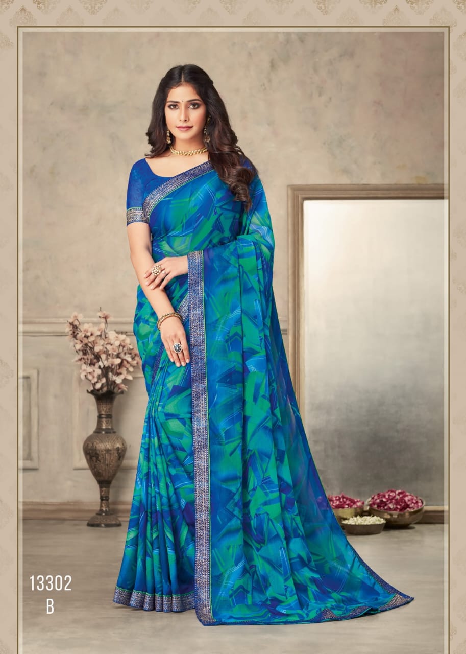 Ruchi Savera Hits Regular Wear Wholesale Printed Chiffon Saree Catalog